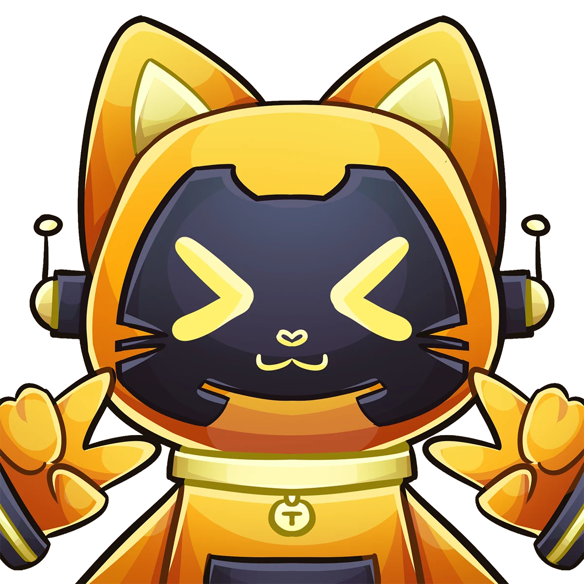 Mascot Thonking entusiasmado